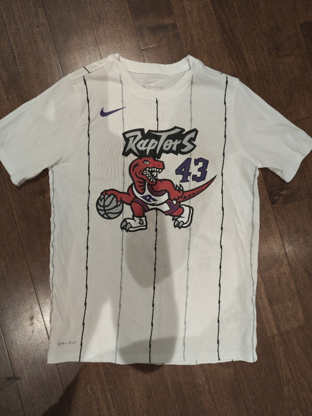 Nike White Toronto Raptors #43 Graphic Kids Jersey Tee
